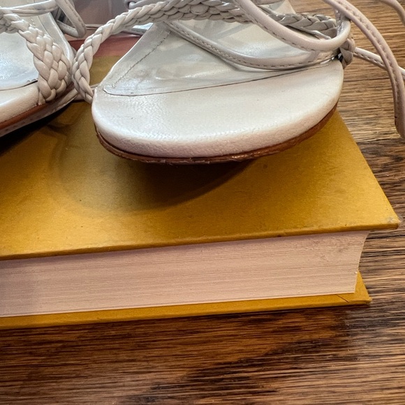 SCHUTZ White Braided Lace-Up Heels - Picture 13 of 15